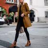 Women's Plus Size Winter Medium Long Buckle Solid Colour Suit Jacket