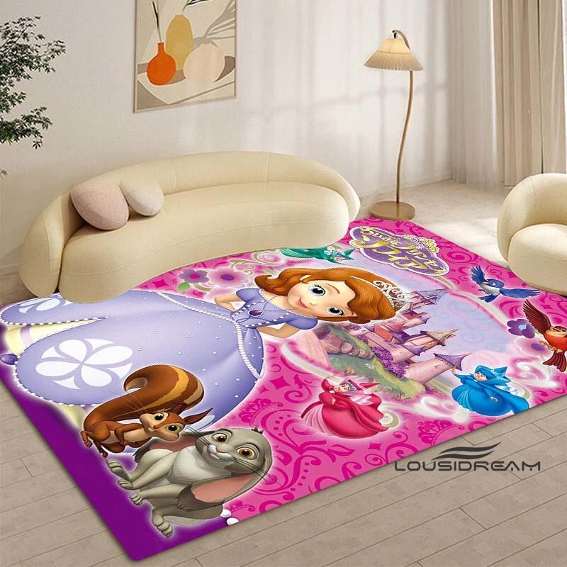 Cartoon Sofia die Erste Prinzessinnen-Muster Teppich - Raumdeko, Maschinenwaschbar und Weich, Perfekt für Schlafzimmer Spielmatte, Wohnzimmer