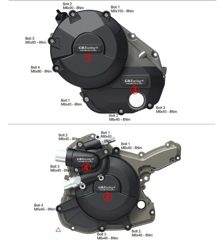 Ducati Monster 1200R 2016-2019 Engine Protection Anti-Fall Cover