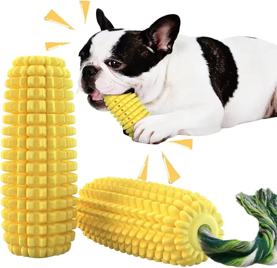 Dog Chew Toys, Puppy Toothbrush Clean Teeth Interactive Corn Toys, Dog Toys Aggressive Chewers Meduium Large Breed Vocal Teether