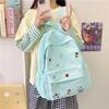 Schoolbag Simple Embroidery Cartoon Pattern Backpack Female Korean Version Large Capacity Student Schoolbag Leisure Travel Commuter Backpack