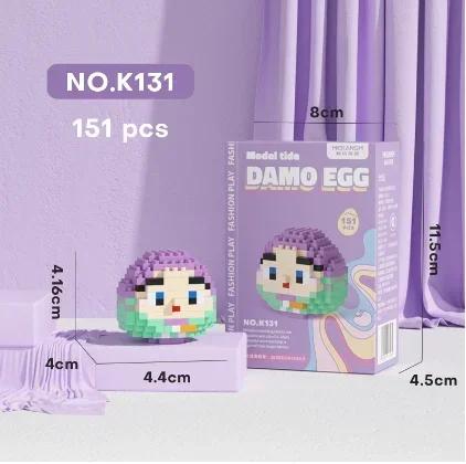 Stitch LinaBell Hello Kitty Sanrio Construction Blocks Damo Egg Cartoon Figrues Bricks Children's Assembly Playthings Model Present