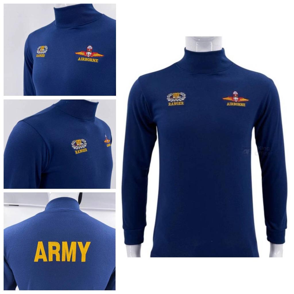 T-Shirt Königlich Thailändische Armee Ranger Tiger Schwert Luftlande Militär Soldat Thailand Rollkragen Langarm Gesticktes Logo Schnelltrocknend Herren Damen Unisex