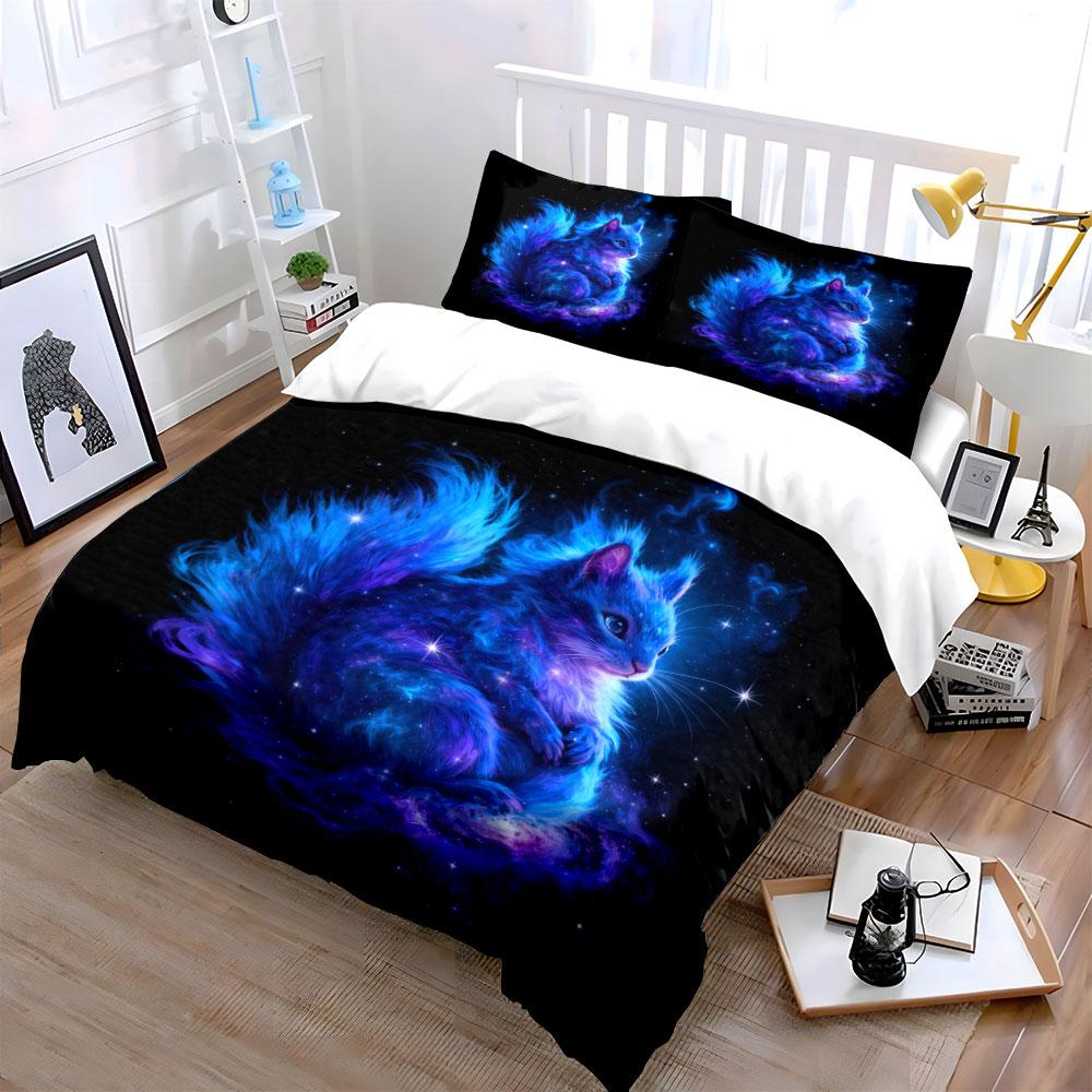 Galaxy Animal Decor Set Soft Comfortable Duvet Cover Bedding Set Included 1*Duvet Cover & 2*Pillowcases, Gift
