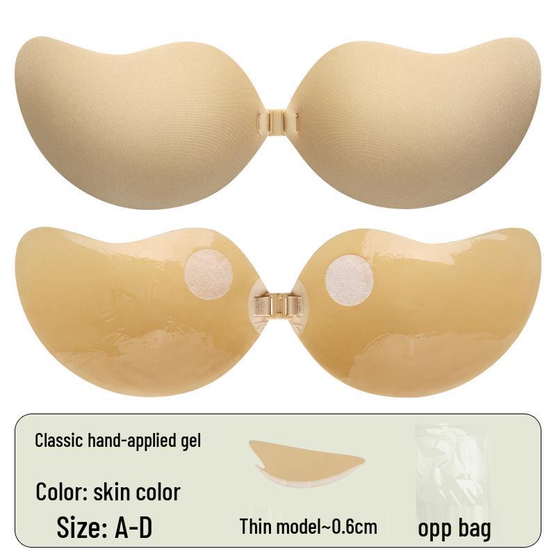 In Stock Seamless Push-Up Strapless Bra with Breathable Anti-Spillage Design and Mango Nipple Covers for Wedding Dresses