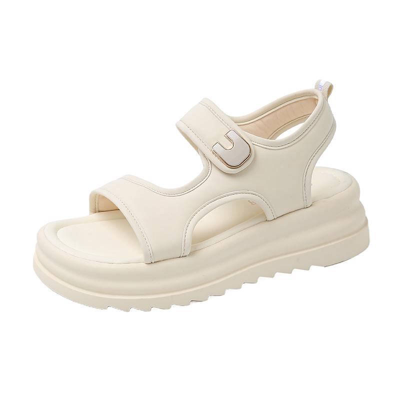 Fashion Summer 2025 Footwear Sandals for Women Beach Roman Style Outdoor Beige Platform Ladies Shoes New Breathable Fashion