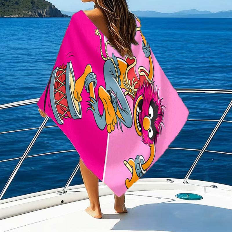 Muppet Rock Stars Microfiber Beach Towel, Lightweight And Quick-Dry, for Summer Travel, Beach Essential, Swimming Pool Outdoor