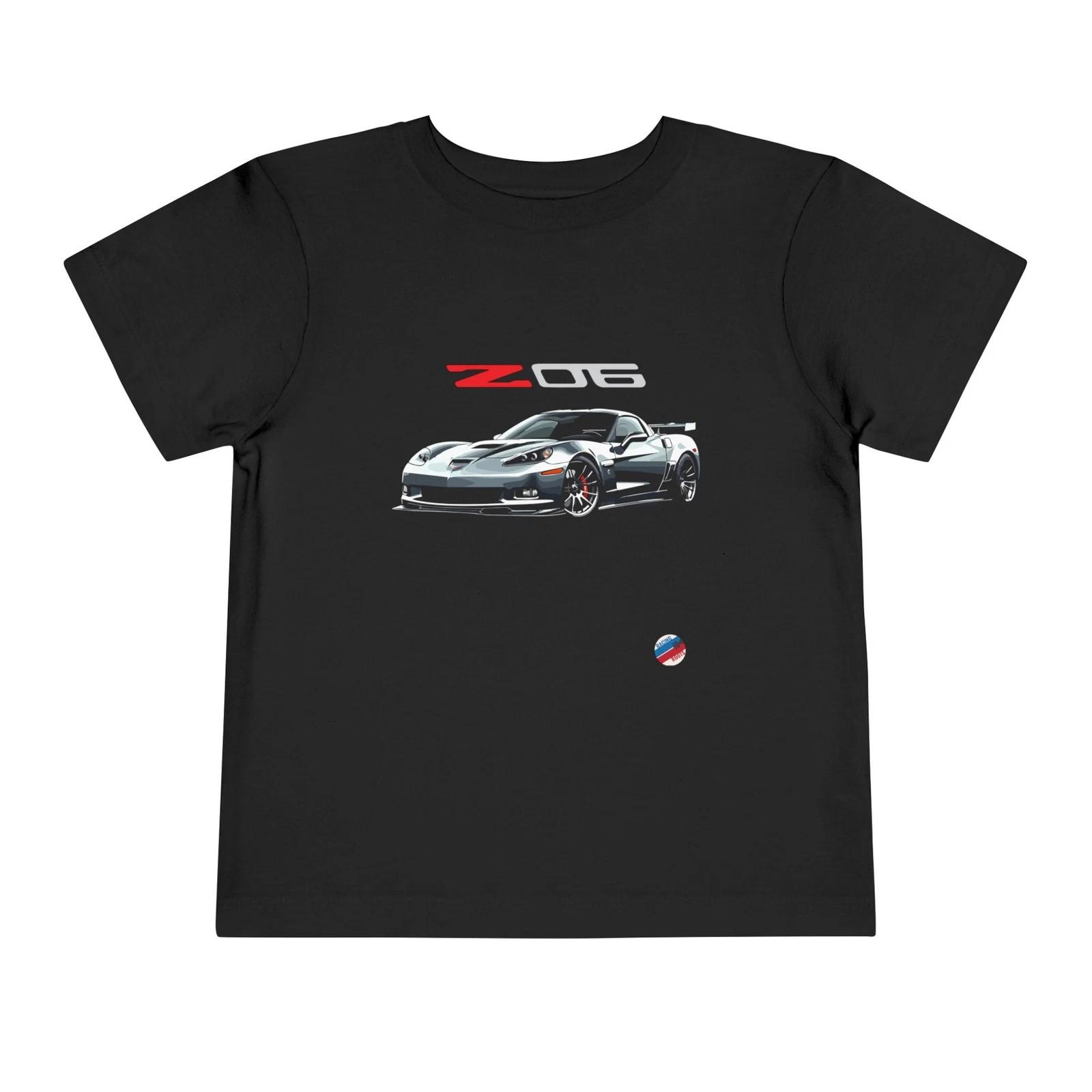 Corvette Z06 Silver Front Graphic Toddler T-Shirt Muscle Car Kids Tee L