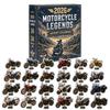 2D Arcylic Motorcycle Legends Advent Calendar, 24 Days Christmas Countdown Christmas Countdown Calendar Pendant for Xmas Party Favors Gifts