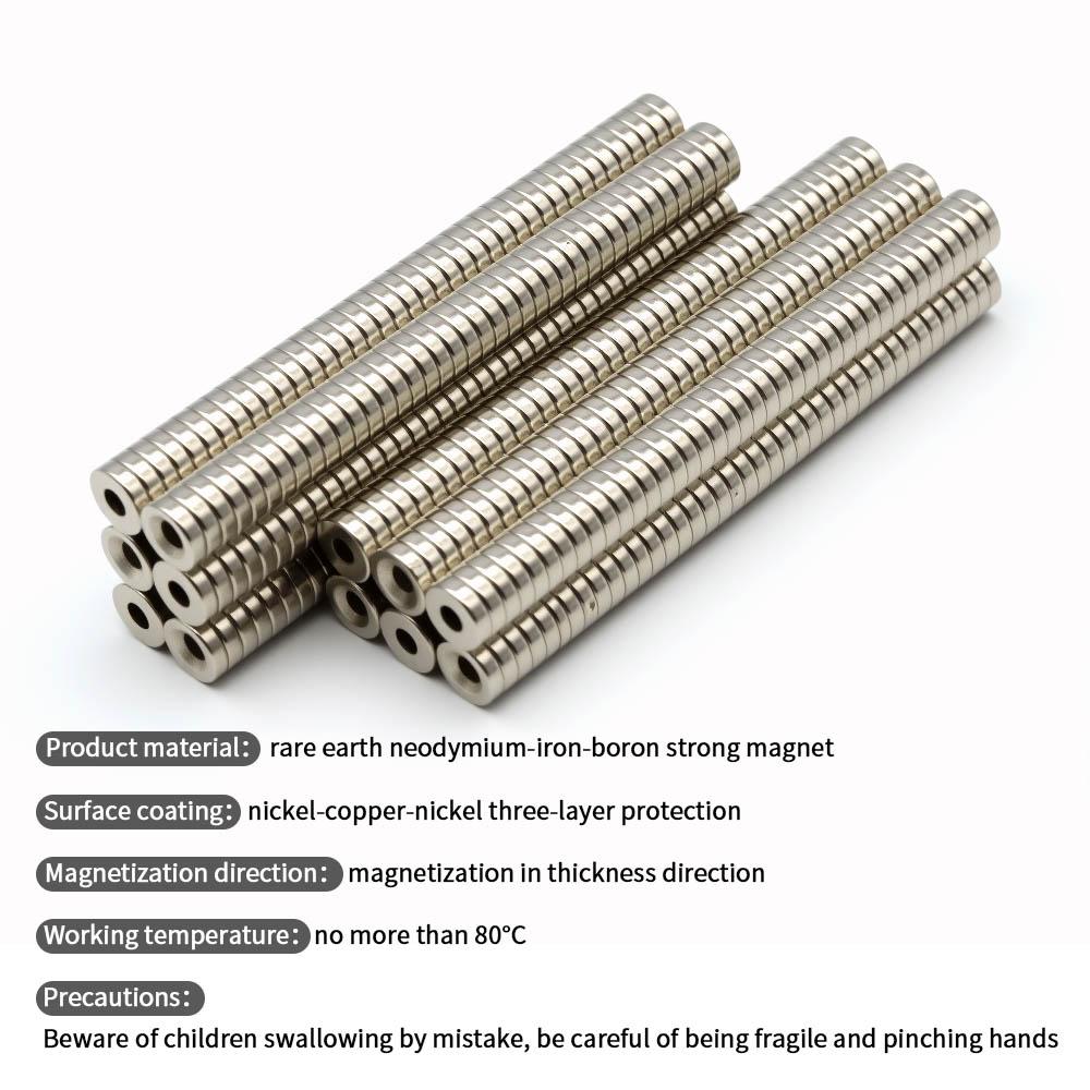 10x3-3mm Super Strong Neodymium Magnet  N35 NdfeB Permanent Magnetic Imanes Round with Holes Powerful Magnets Refrigerator