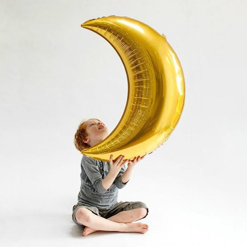 

Лунный Алюминиевый Фольгированный Шарик Украшение Атмосферы для Вечеринки по Случаю Дня Рождения Фольгированный Шарик Разноцветный Выбор золотой