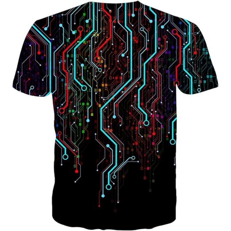Popular Sale Stylish Outdoor Comfort Polyester Men's Short Sleeve T-Shirt with Interstellar Sci-Fi Pattern Digital Print