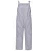 Women's Casual Fashion Pocket Tie Sleeveless Striped Jumpsuit