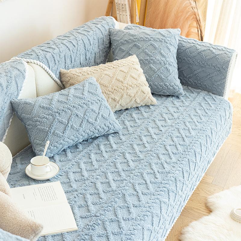 

Плюшевая подушка для дивана на все времена года, нескользящая подушка, простой утолщенный чехол, ткань, зимний стиль 70*70