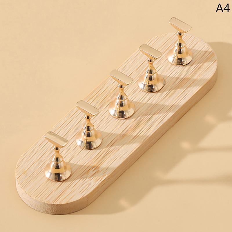 

Magnetic Nail Holder Wooden Display Stand For False Nail Tips Gel Polish Showing Shelf Palettes Manicure Practice Tools Supply A4