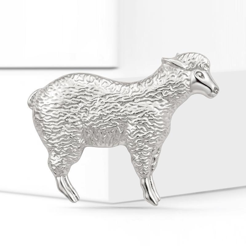 Trendy Rhinestone Enamel Sheep Brooches For Women Unisex Elegant Zodiac Animal Pins Casual Party Jewelry Accessories Gifts