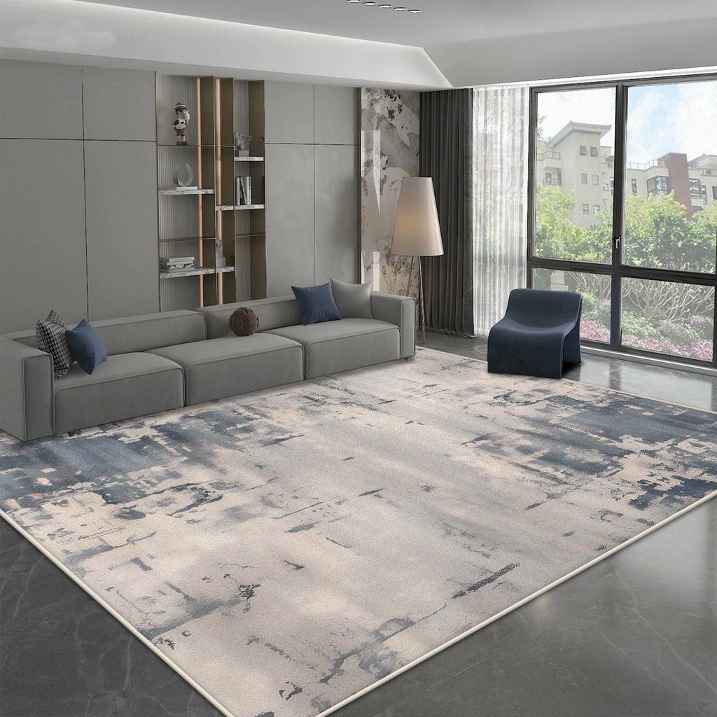 Moderner einfacher Stil Teppich für Wohnzimmer Blau Grau Dekoration Zuhause Sofa Flauschiger Weicher Teppich Schlafzimmer Nachttisch Waschbare Rutschfeste Matte