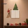 Holiday Interior Ornaments Christmas Santa Claus Light Switch Sticker, Waterproof PVC Decal, Self Seasonal Room Decorations Adhesive Wall Art