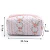 Pretty Floral Print Large Capacity Portable Makeup Bag with Zipper Travel Skincare Storage Pouch