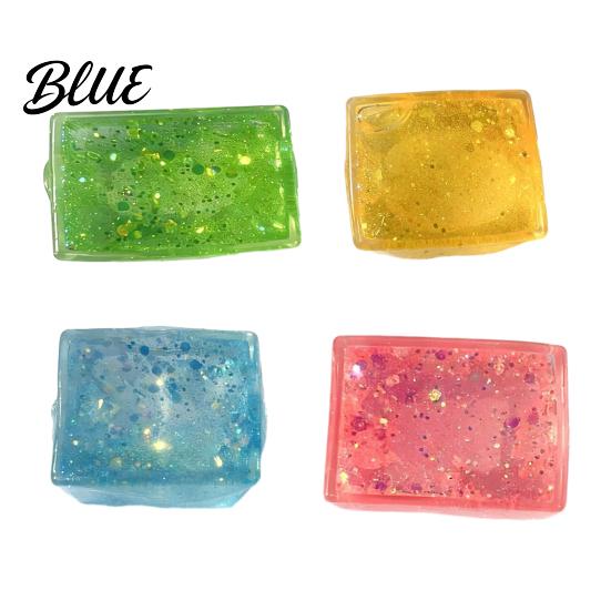 Anxiety Relief Toy Glitter Rectangle Squeeze Soft Stretchy Slow Rising Clear Sensory Stress Ball Classroom Prizes Party Favors