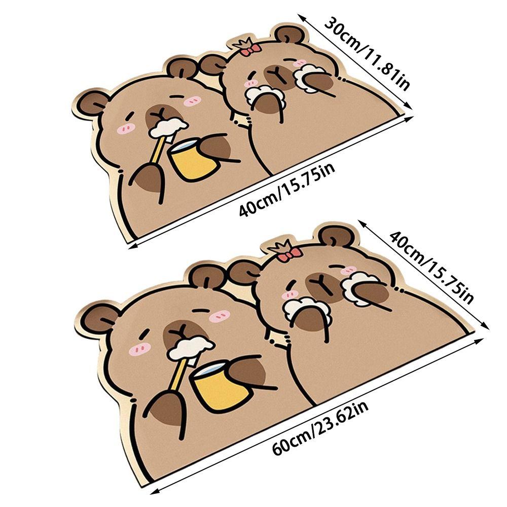 Cute Capybara Bathroom Foot Pad Absorbent Cartoon Doormat Diatom Mud Quick Drying Carpet