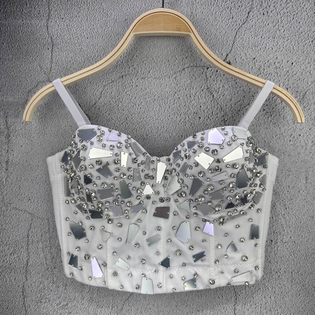 Sleeveless Ultra-short Vest Solid-color Waistcoat Sexy Inner or Outer Wear Celebrity-style Top Trendy Layering Piece Sexy Look Chic Waistcoat