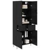 Highboard 2 pcs Black Oak Effect Engineered Wood and Glass
