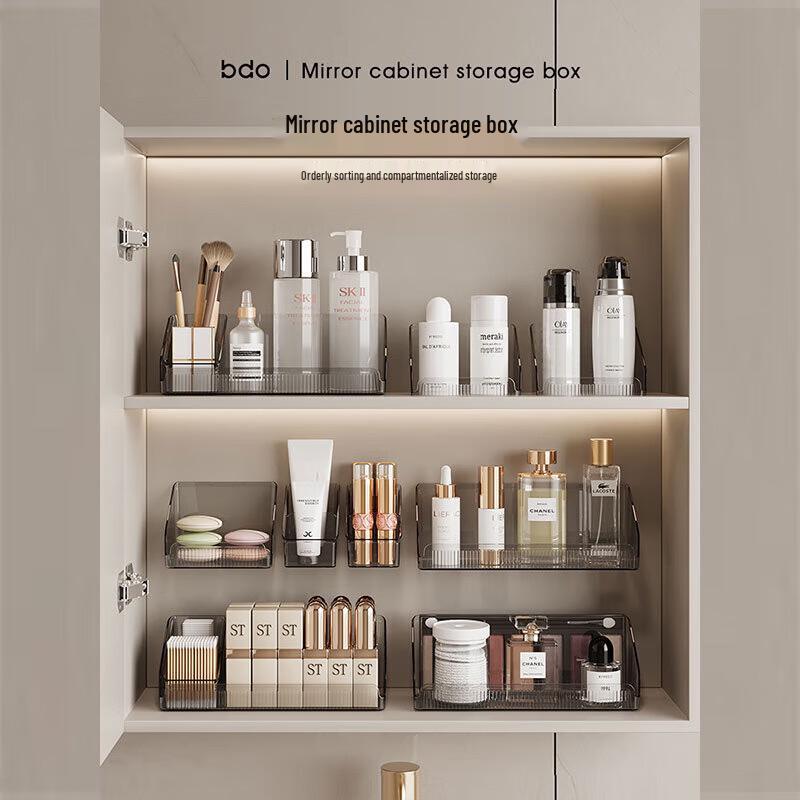 Прозрачный пластиковый органайзер-коробка для хранения косметики