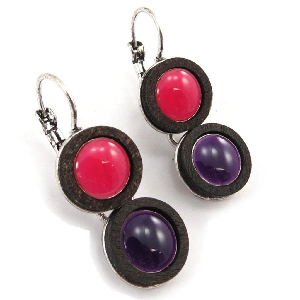 NOA [K0213] - Dormeuses Créateur 'Bora Bora' rose violet