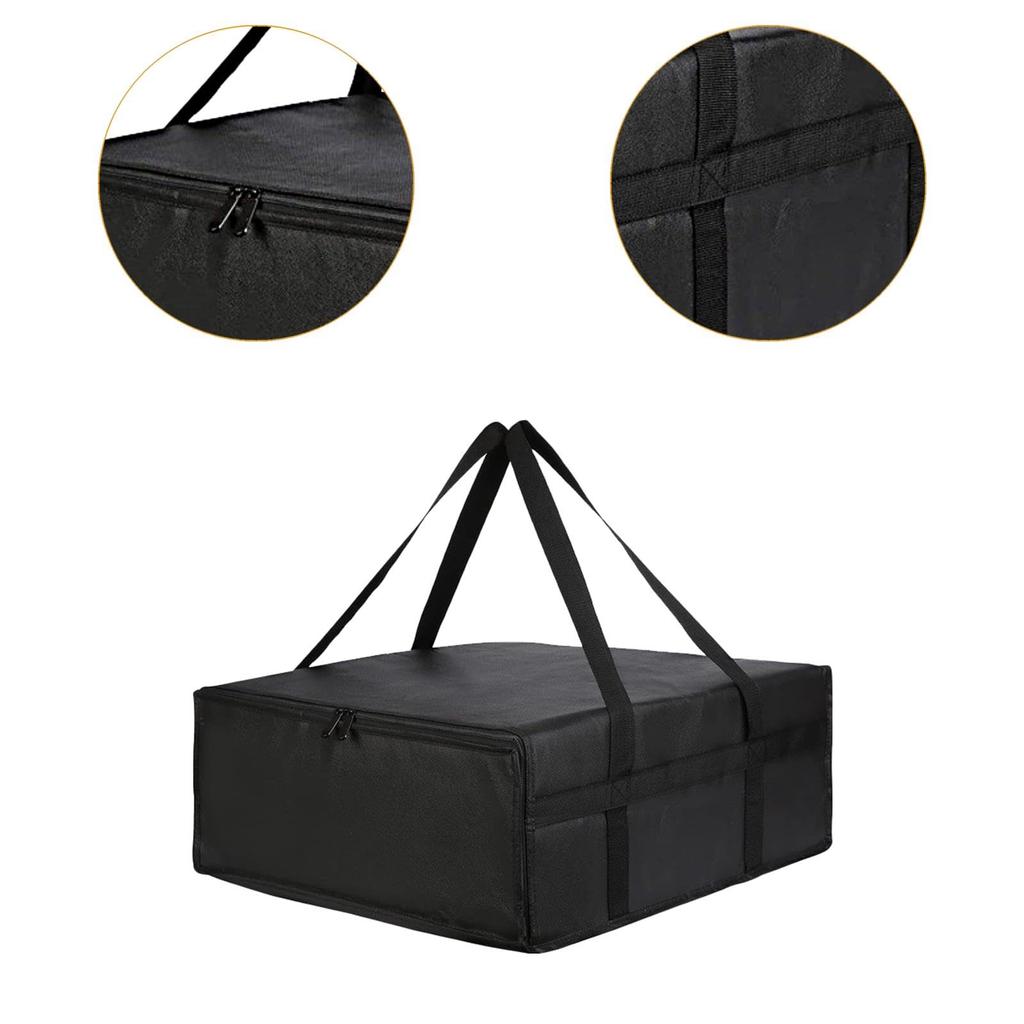 MERIGLARE Pizza Carrier, Insulated Pizza Bag, Professional Delivery Bag, Grocery Tote, Food Delivery Bag, Commercial Outdoor Catering Use, Black, 50 X