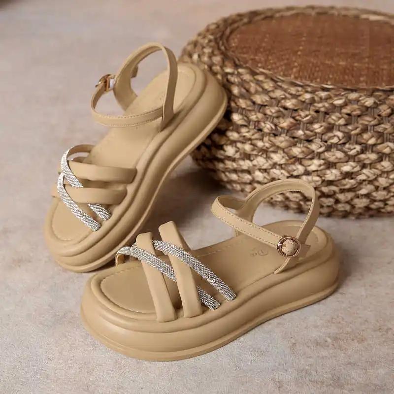 Fashion Anti-skid Round Foot Woman Summer Sandals Luxury Slippers Woman Shoes Indoor Basketball Basket Sneakers Sport 0