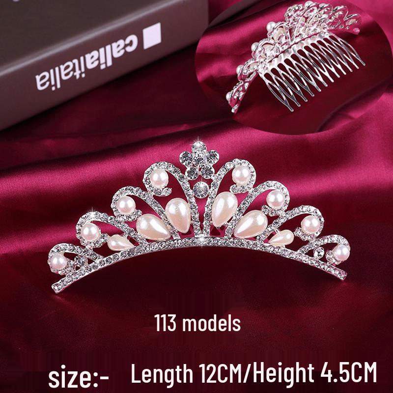 Korean Bridal Rhinestone & Pearl Hair Comb