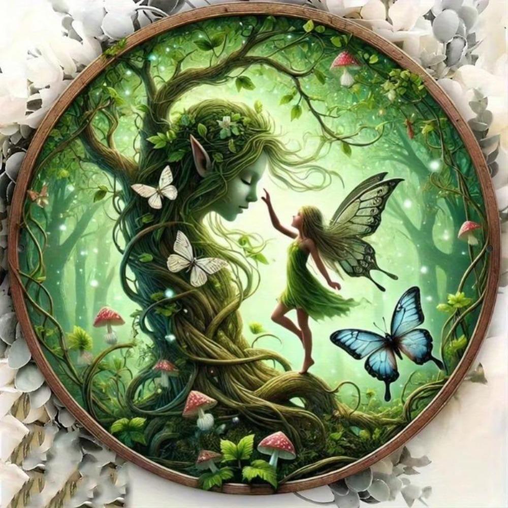 Metal Wall Art Mystical Garden Decor Fairies Butterflies Mushrooms