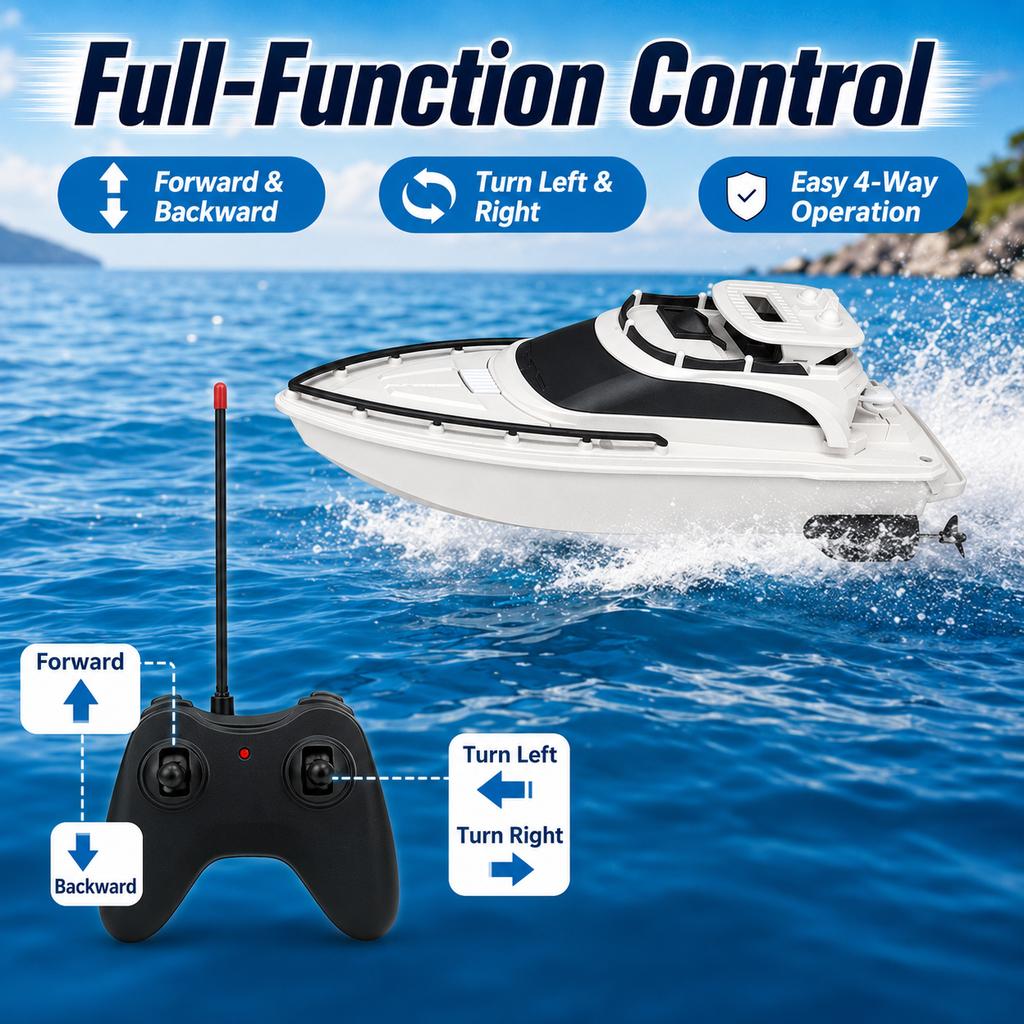 2.4GHz High Speed RC Boat Waterproof Remote Control Speed Boat Dual Motor Electric Racing Boat Outdoor Water Toy for Kids Boys