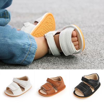 Baby Jungen Mädchen Sandalen Weiche rutschfeste Gummisohle Prewalker Flache Wanderschuhe