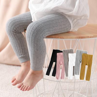 Novas calças de bebê primavera outono recém-nascido meninas leggings cor sólida algodão canelado roupas calças crianças crianças para bebês meninas meninos