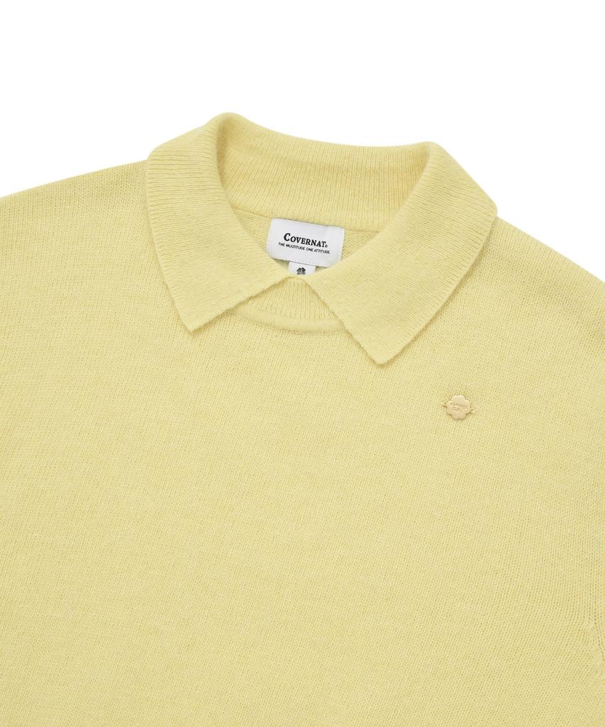 COVERNAT WOMAN Collar Angora Half Knit Yellow