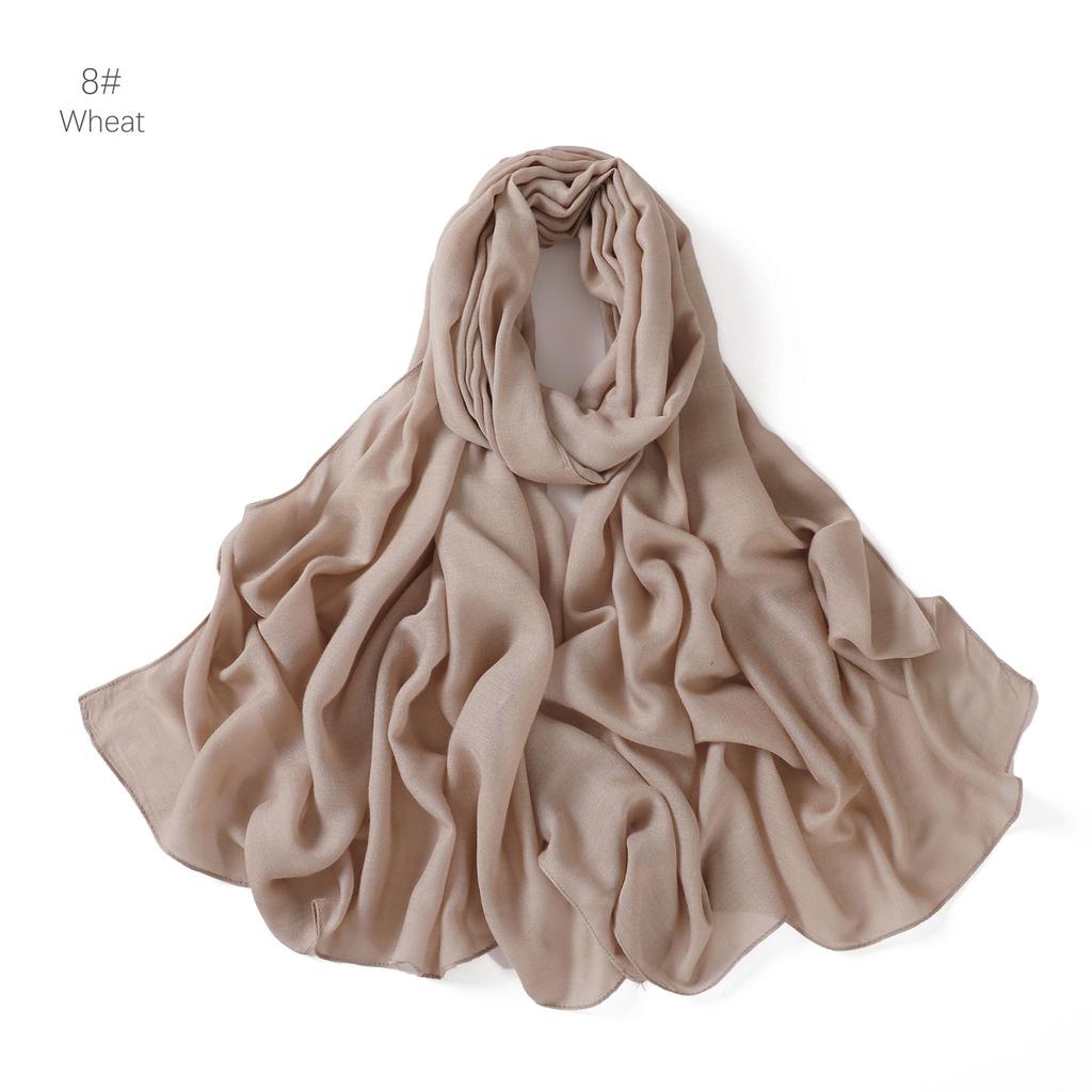 Rayon Viscose Hijab Women Muslim Scarf Shawls Abaya Women Veil Headscarf Wraps Plain Islamic Turban Headbands Foulard