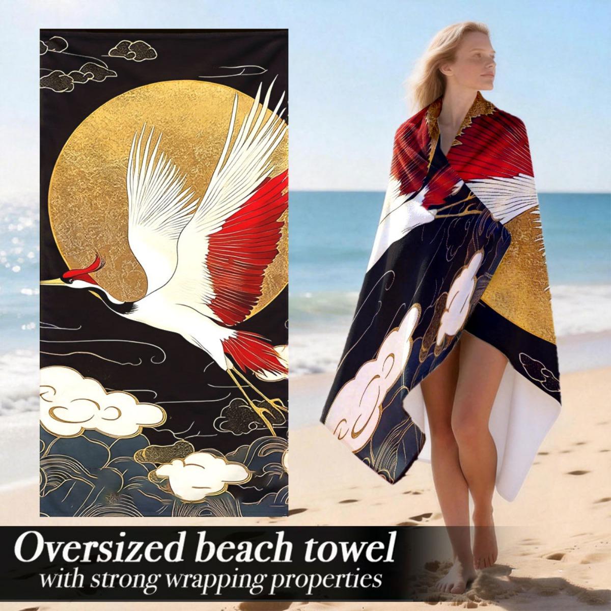 

Extra Large Luxury Oversized Beach Towel | Lightweight Microfiber With Strong Wrapping Properties, Vintage, Polyester, Machine W W30*H60(CM)