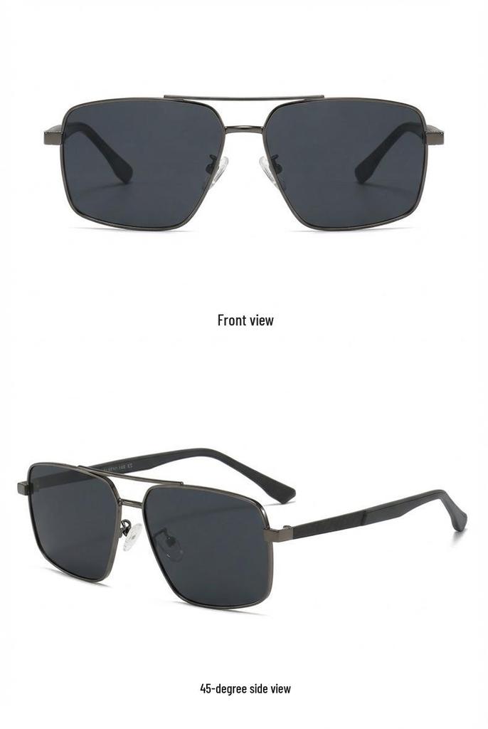 KAJILA 2026 Men's Retro Square Frame Polarized Sunglasses with Double Bridge Sun Protection