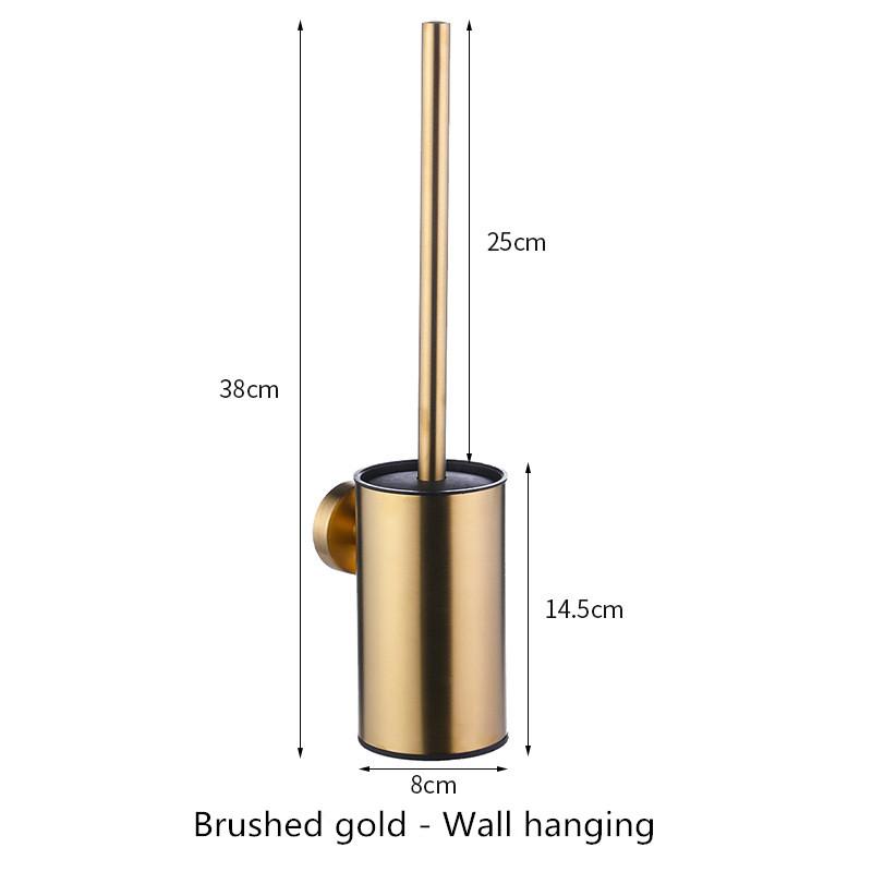 Circular Type Stainless Steel Toilet Brush Black Bathroom Cleaning Brush Holder with Toilet Brush Wall Mount Seven Color Options