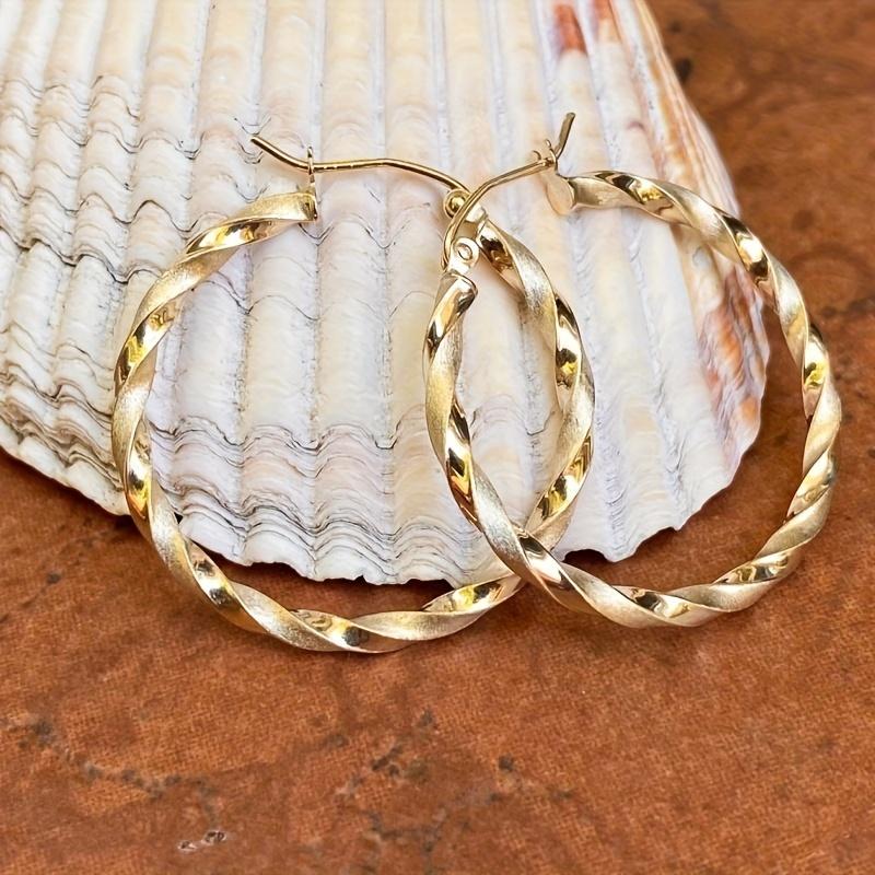 

Large Twisted Hoop Earrings Elegant Vintage Style Trendy Female Party Earrings