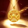 Traditional Chinese Style Gold Pendant 3D Embossed Matte Finish Auspicious Designs For Daily Wear Gifting Jewelry Collection