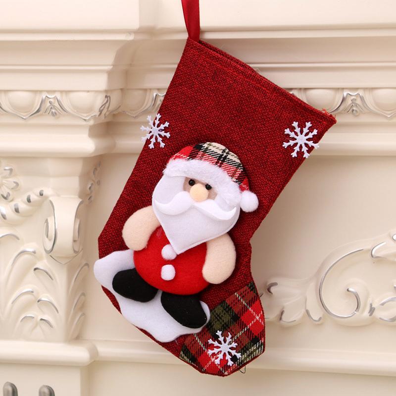 New Year Christmas Stocking Sack Xmas Gift Candy Bag Noel Christmas Decorations for Home Natal Sock Christmas Tree Decor