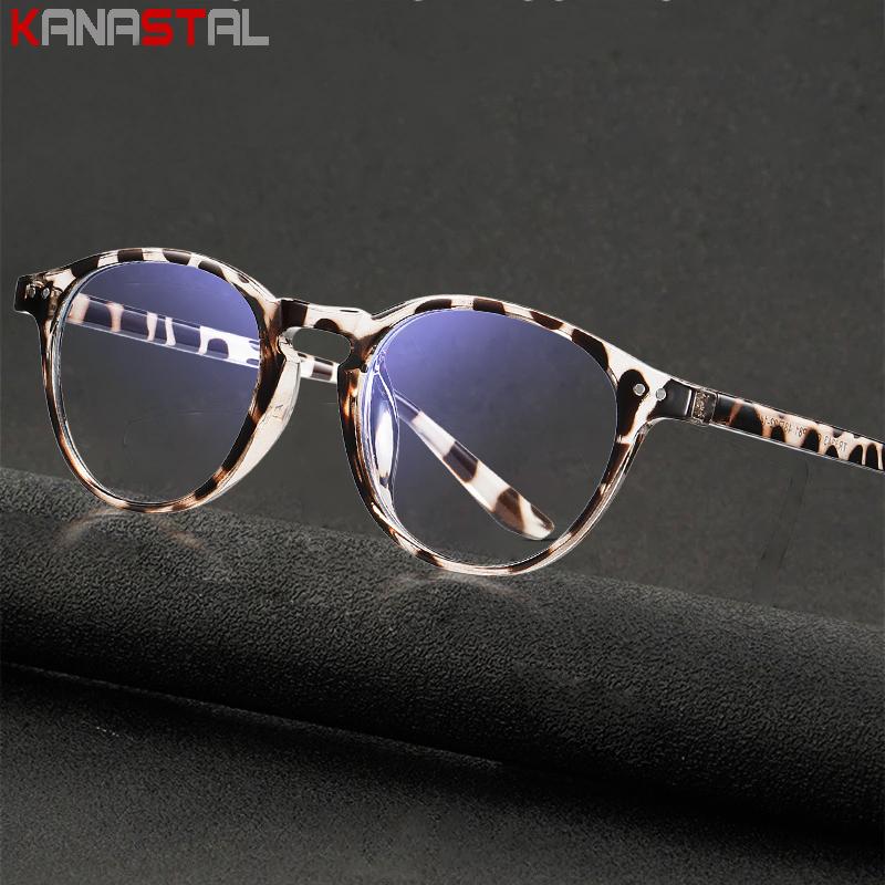 Women Blue Light Blocking Glasses Men Anti Fatigue Lens Computer TR90 Round Eyeglasses Frame Prescription Reading Myopia Eyewear