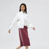 Skechers Retro Color Block Striped Warm Fashion Comfortable Stand Collar Zip Jacket Women Jackets White L324W021-0074