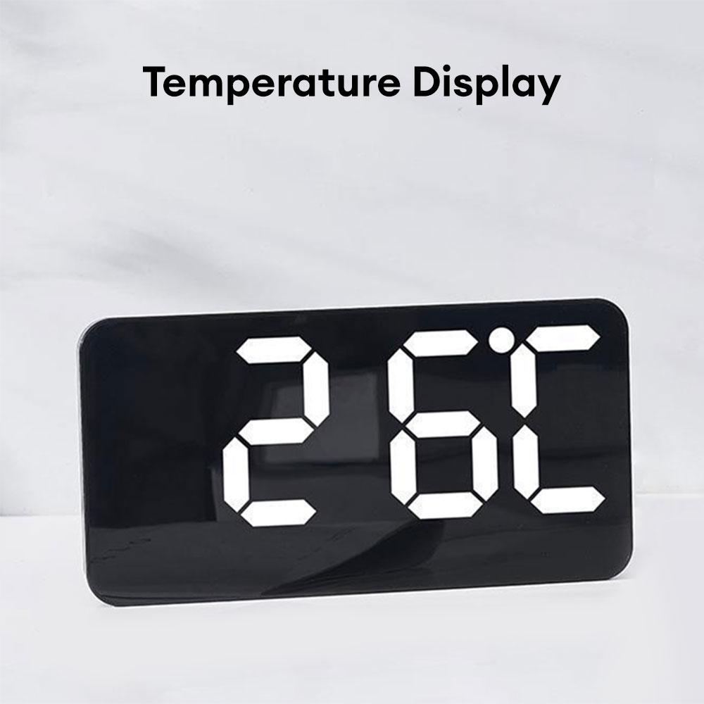 Large Screen Digital Wall Clock Nordic LED Display Sound Wake Up Alarm Clock 12/24H Temperature Date Time Display Table Clock