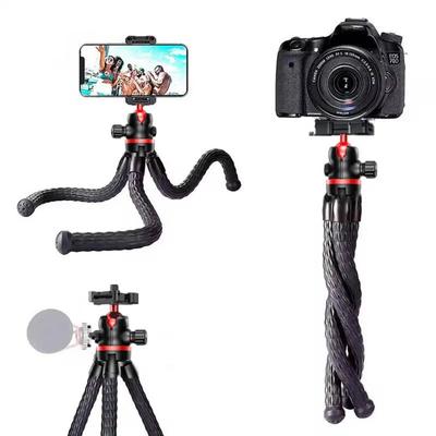 2025 Neues Flexibles Oktopus-Stativ 2in1 Design Stativ mit Telefonhalterung Seitlicher Cold Shoe 1/4'' Schraube für Telefonkamera DSLR