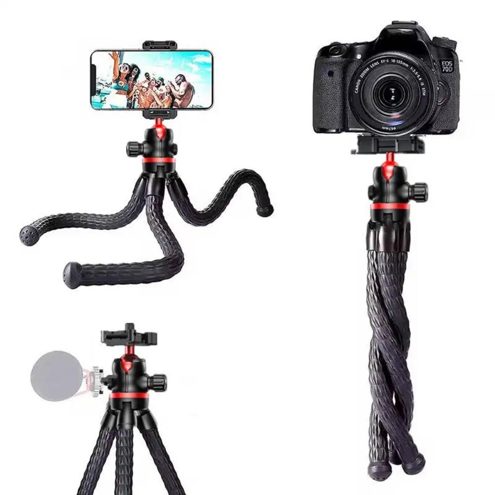 2025 New Flexible Octopus Tripod 2in1 Design Tripod With Phone Holder Side Cold Shoe 1/4'' Screw for Phone Camera DSLR