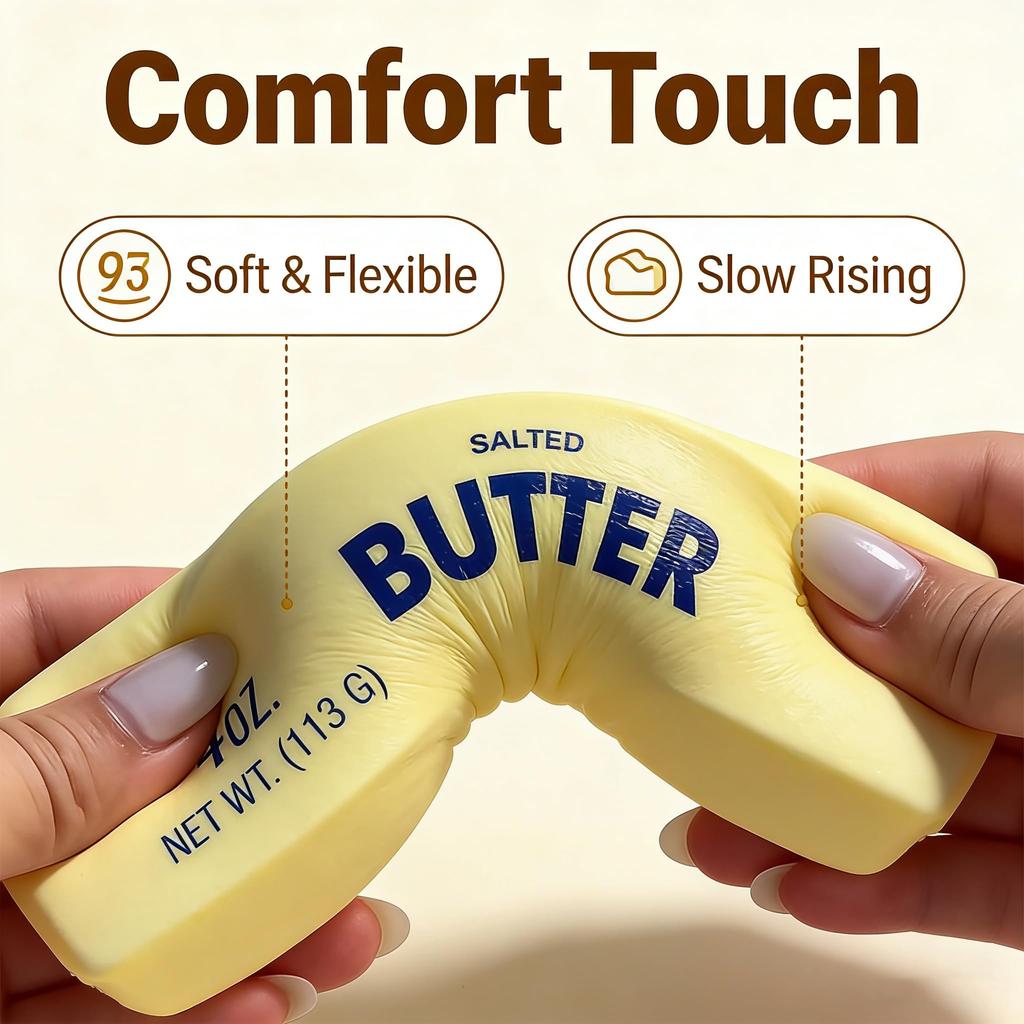 Slow Rising Butter Stick Squeeze Toy, Soft Squishy Fidget Toy, Realistic Food-Shaped Stress Relief Accessory for Anxiety Relief